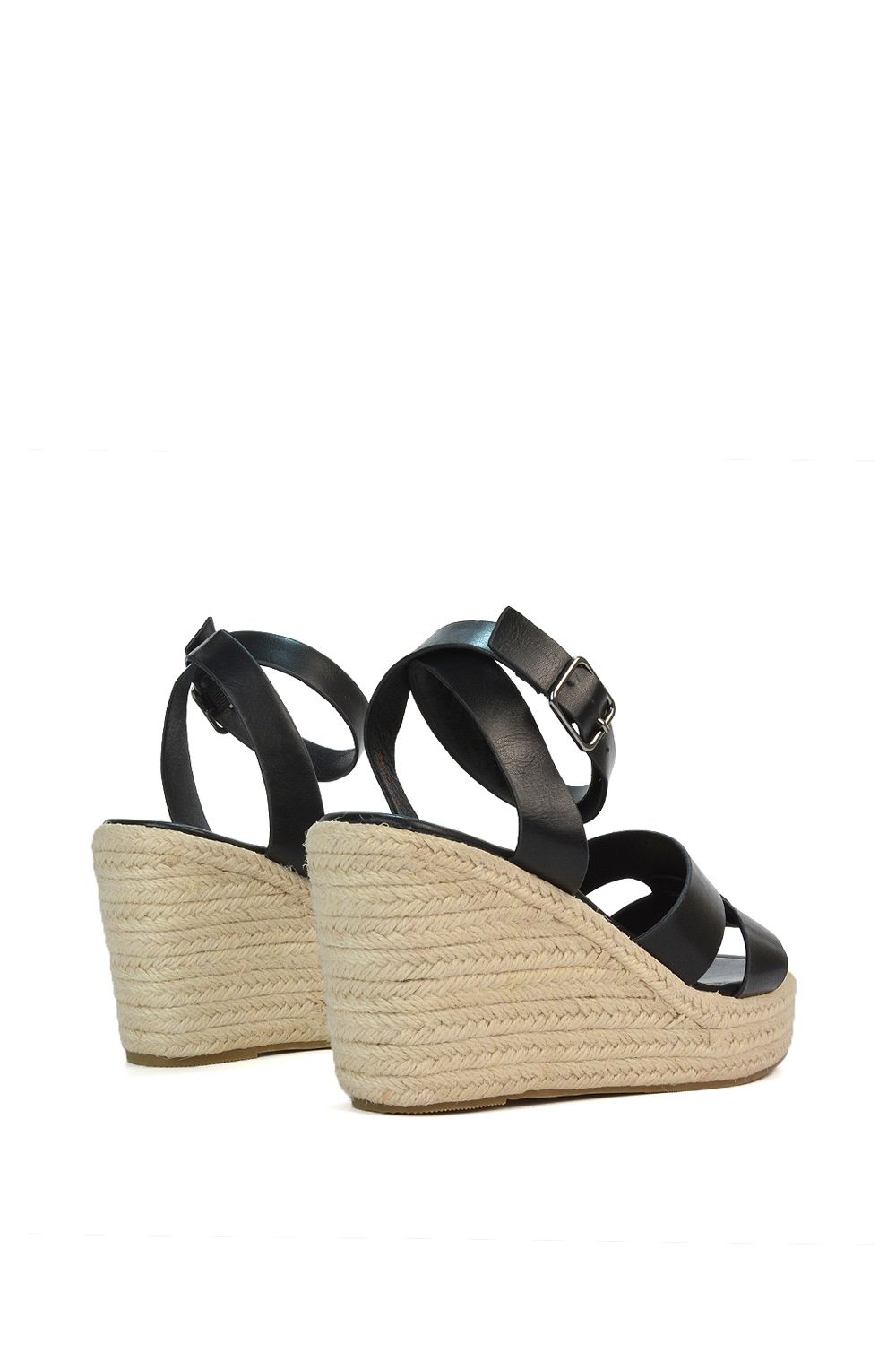 XY London 'Kala' Espadrille Strappy Platform Wedge Heel Sandals With Ankle Strap image 6
