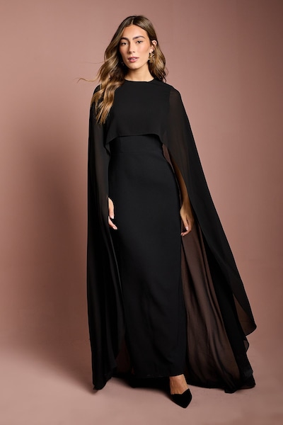 Coast Cape Sleeve Maxi Dress Black
