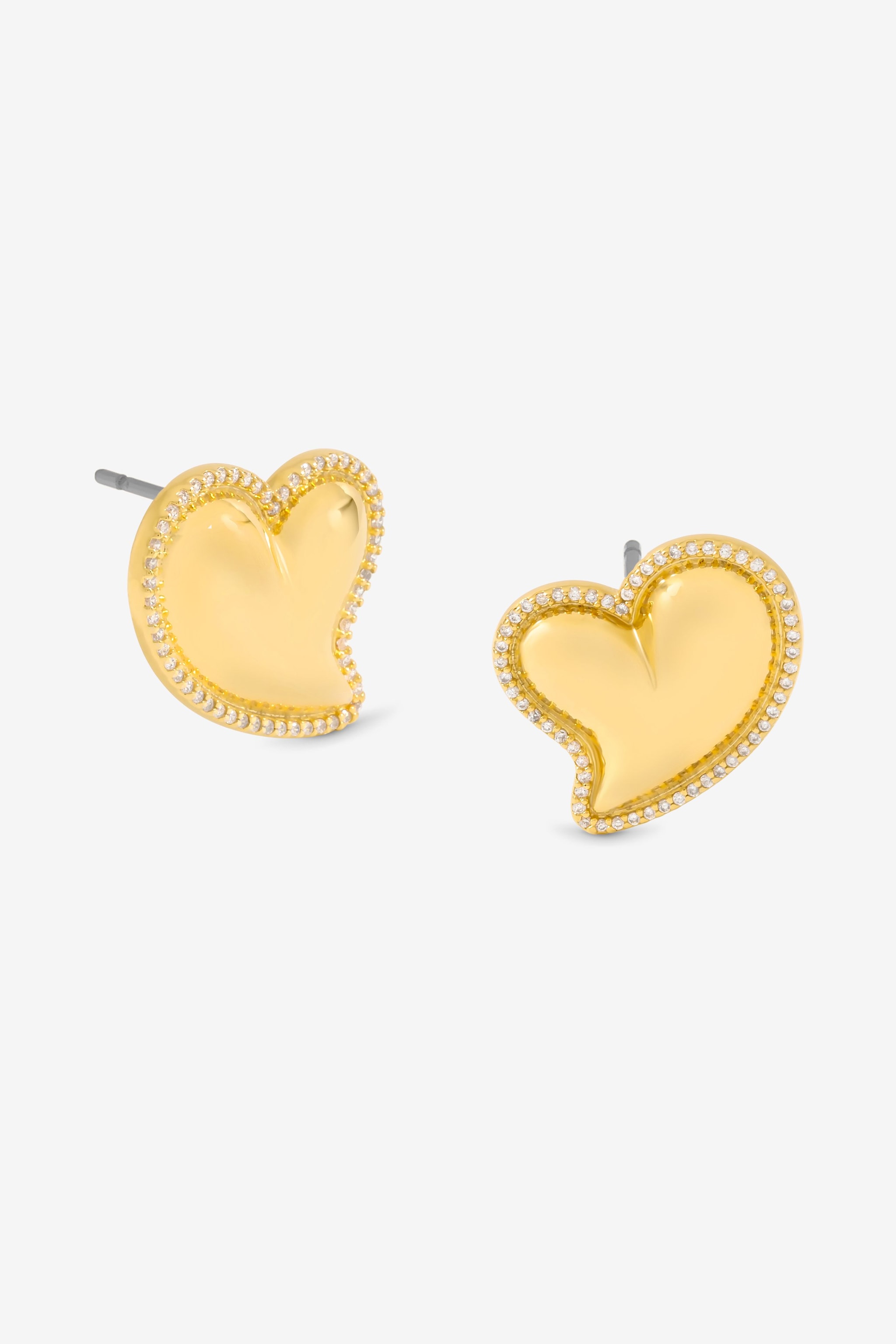Jon Richard Puff Heart And Cubic Zirconia Stud Earrings image 1