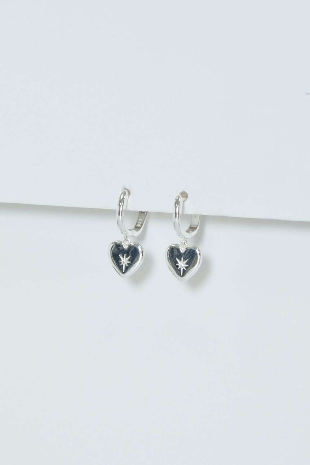 Simply Silver Sterling Silver 925 Starburst Heart Hoop Earrings image 4