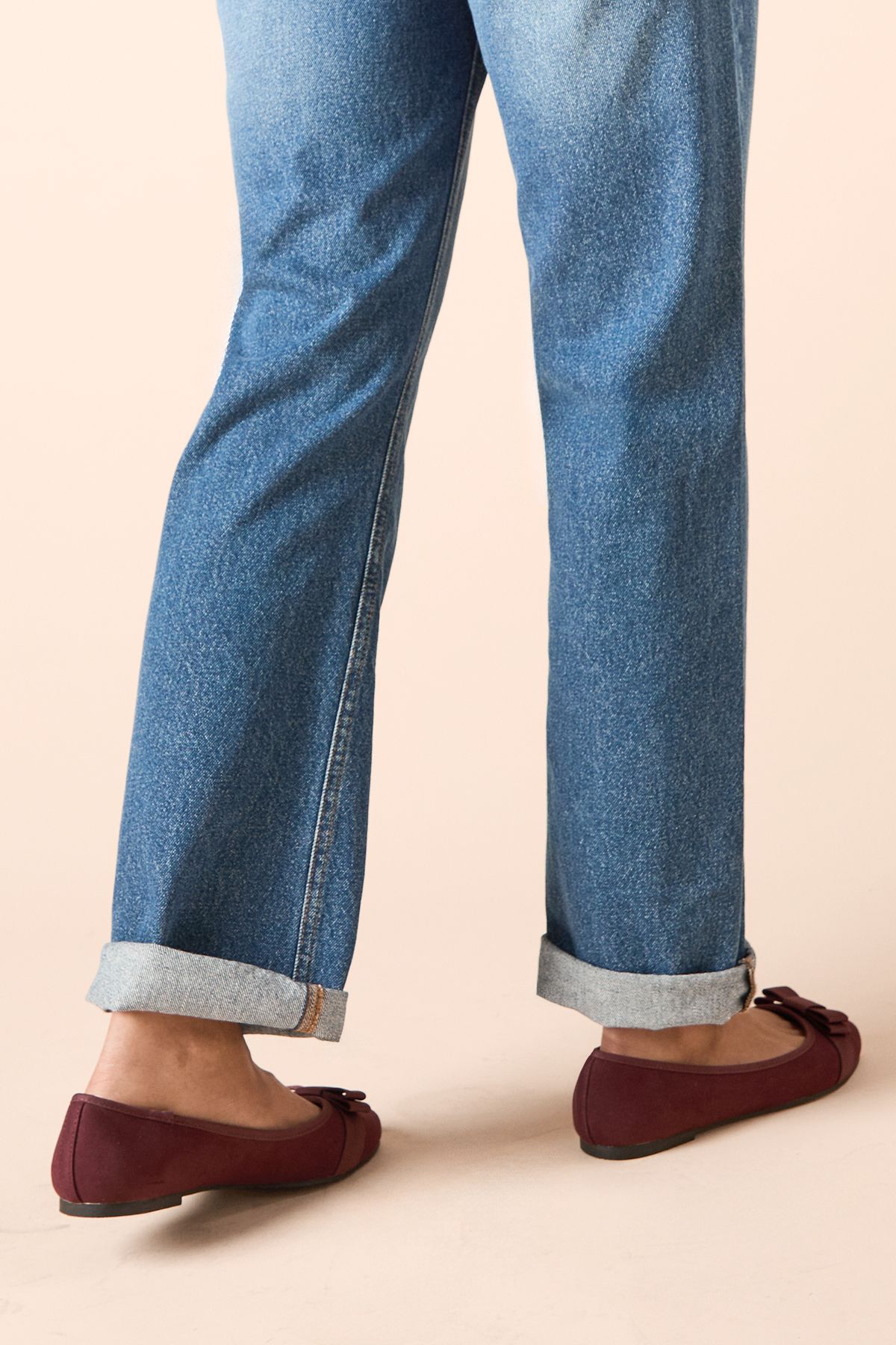 Dorothy Perkins Wide Fit Paris Bow Detail Ballet Pumps Oxblood image 4