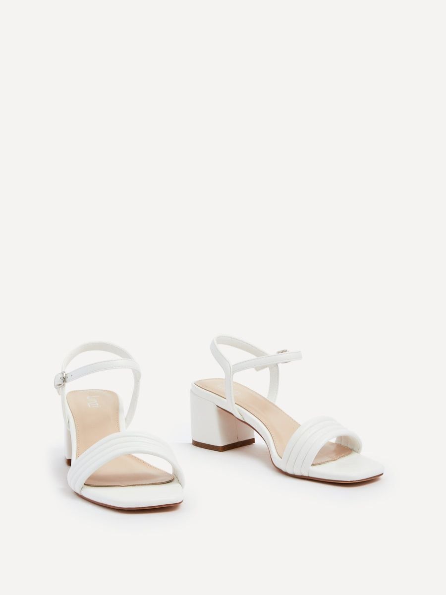 Linzi Toronto White Faux Leather Block Heeled Sandal image 3