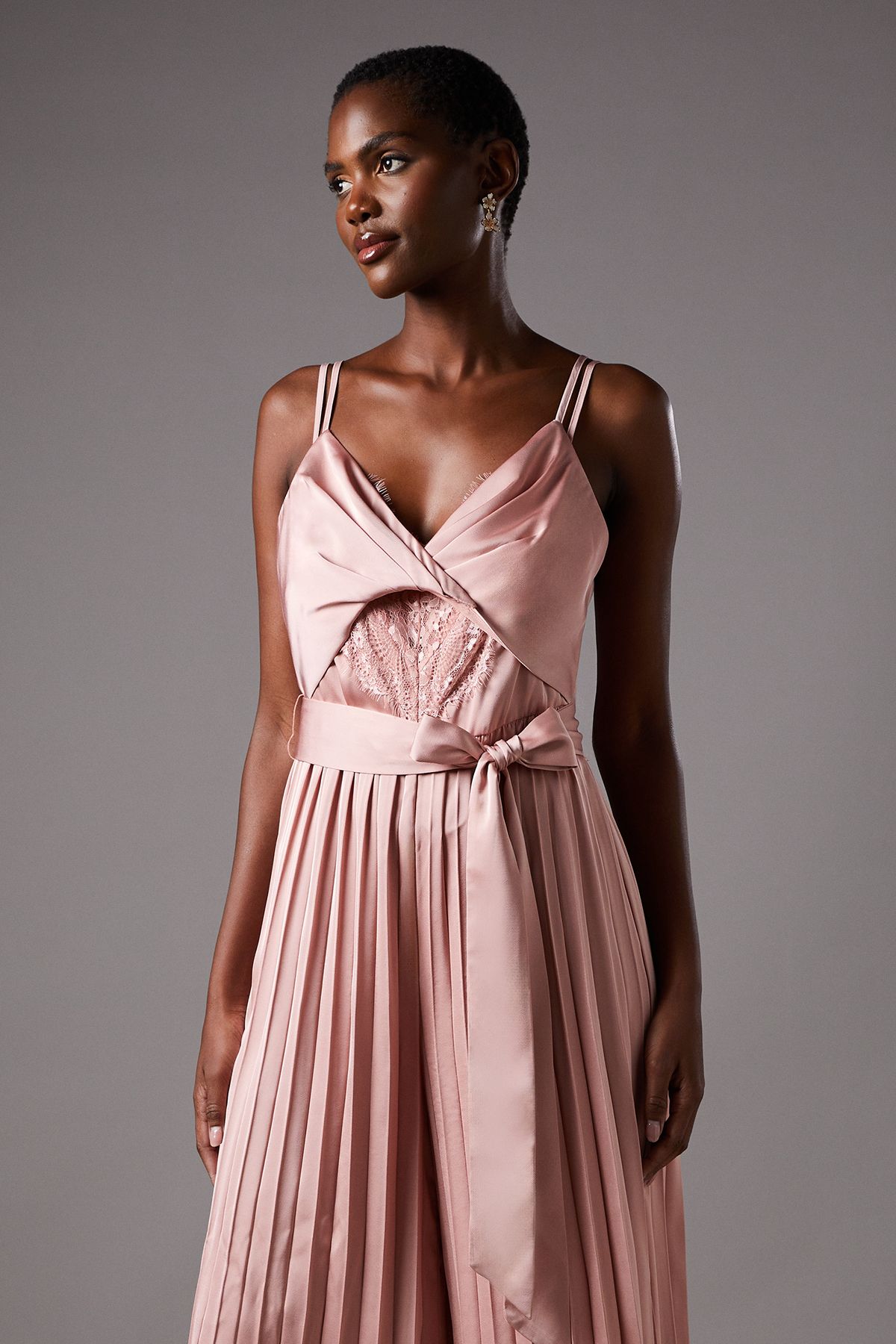 Coast Satin Lace Mix Jumpsuit Dusky Pink image 2