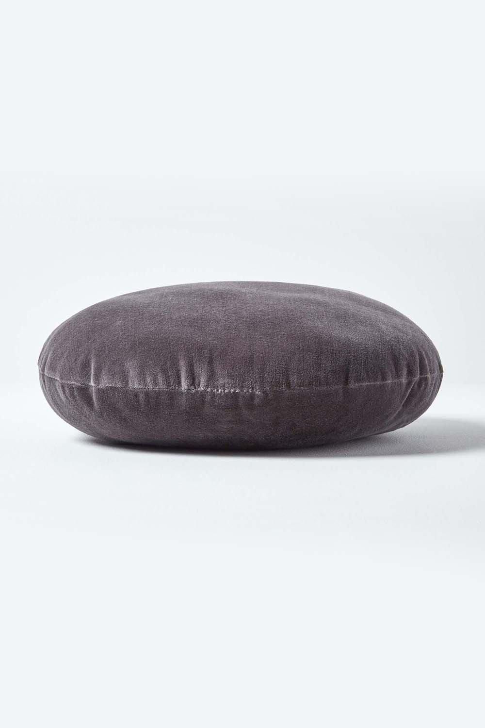 Homescapes Velvet Cushion, 40 cm Round image 2