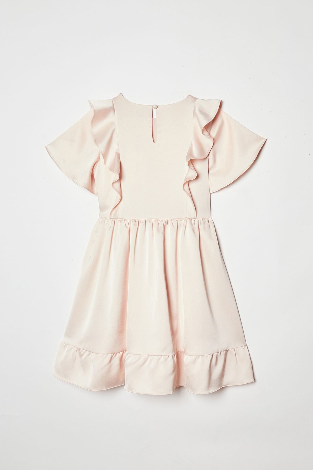 Coast Girls Ruffle Satin Back Crepe Dress Blush image 6