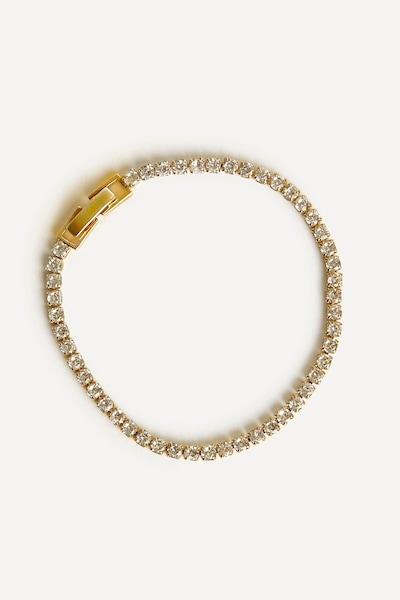 Linzi Wedlock Gold Crystal Thin Tennis Bracelet