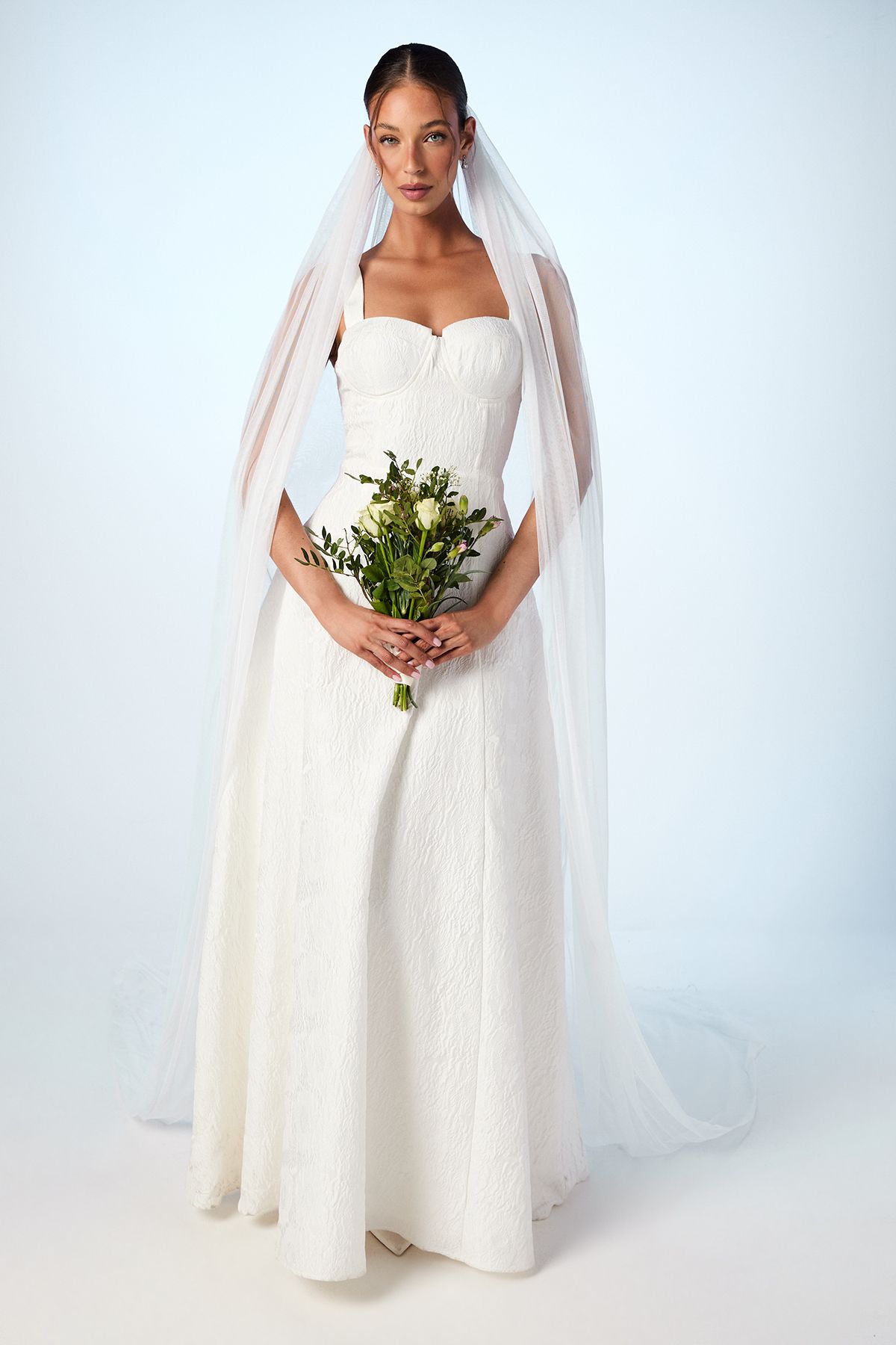 Coast Sweetheart Full Skirted Jacquard Wedding Dress Ivory image 1