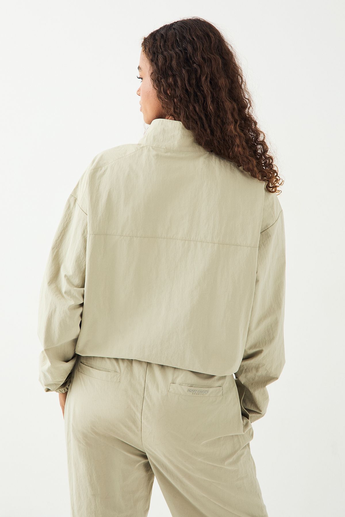 DSGN Studio DSGN Studio Sport Nylon Funnel Neck Zip Through Jacket Ice Grey image 2