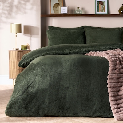 OHS Thermal Soft Teddy Fleece Duvet Cover Bedding Set