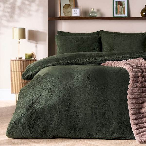 OHS Thermal Soft Teddy Fleece Duvet Cover Bedding Set