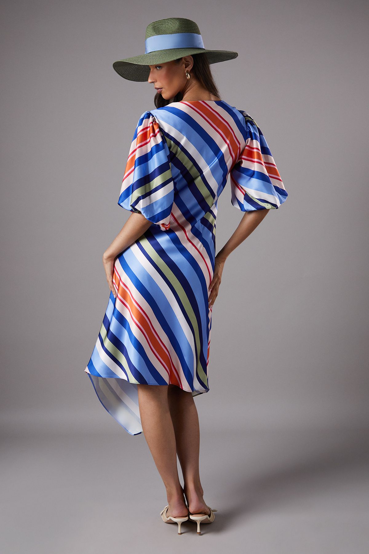 Coast Lisa Tan Polo Short Sleeve Stripe Midi Dress Stripe image 3