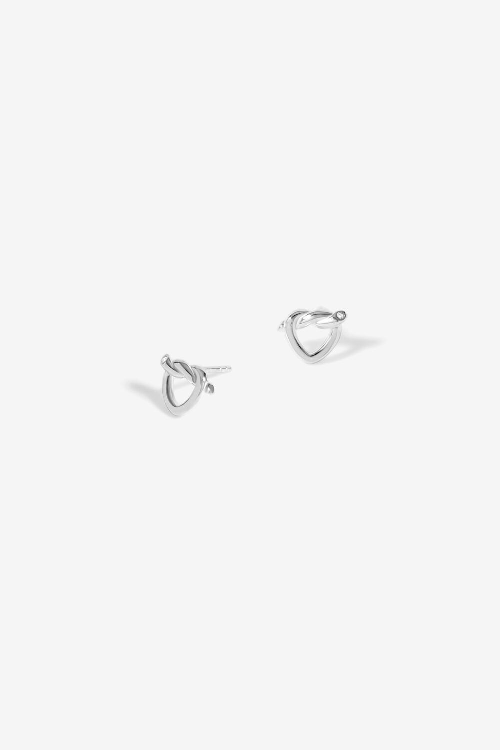 Simply Silver Sterling Silver 925 Polished Knot Heart Stud Earrings