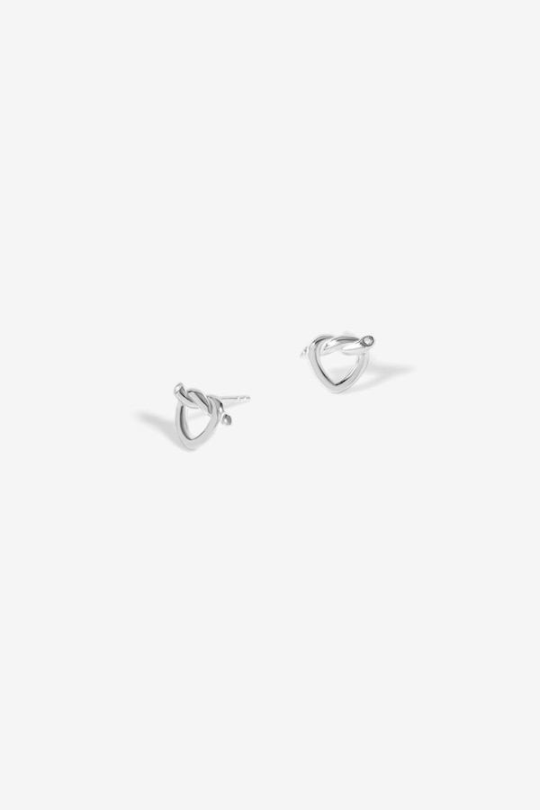 Simply Silver Sterling Silver 925 Polished Knot Heart Stud Earrings