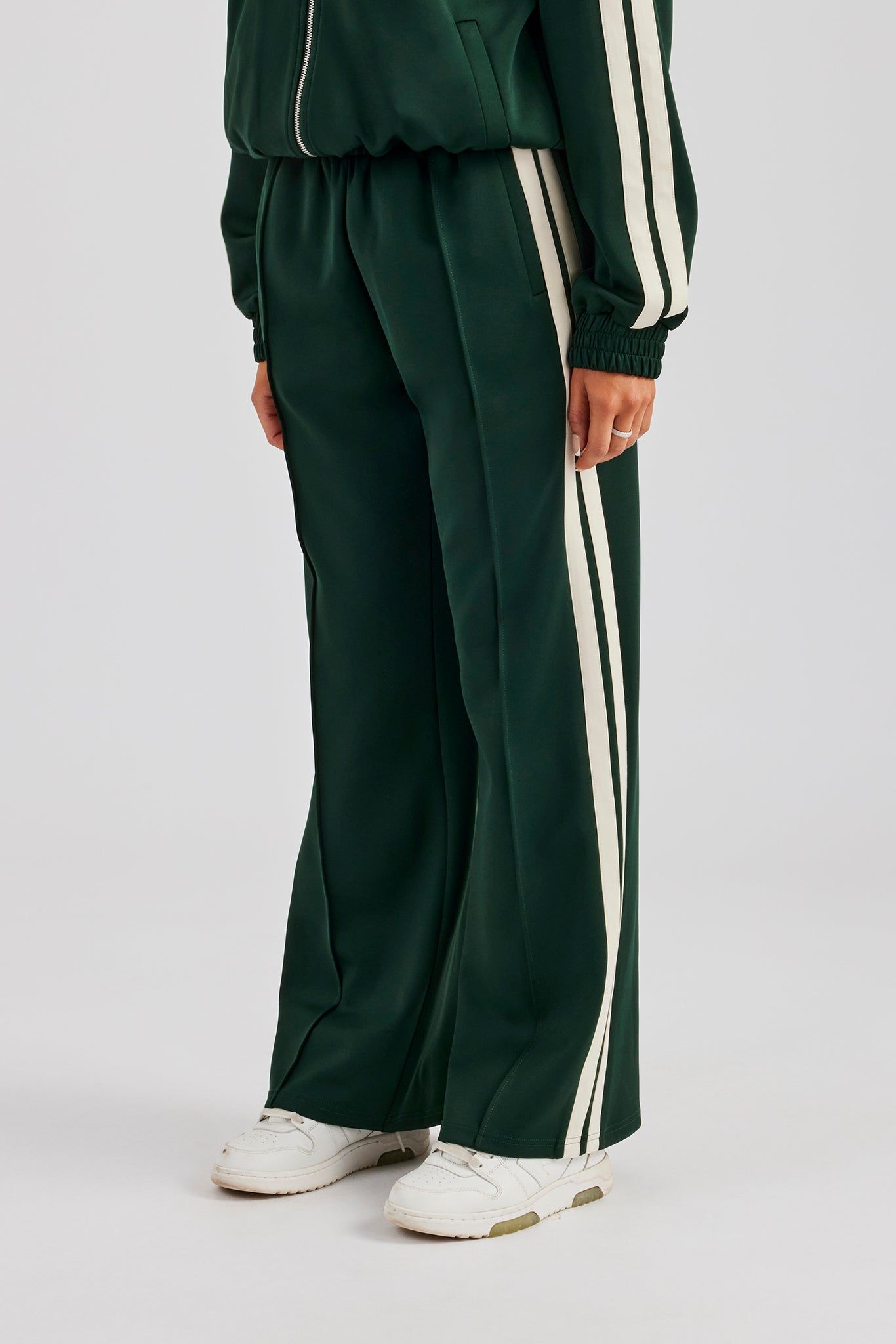 Cernucci Taping Wide Leg Track Pant - Bottle Green image 1