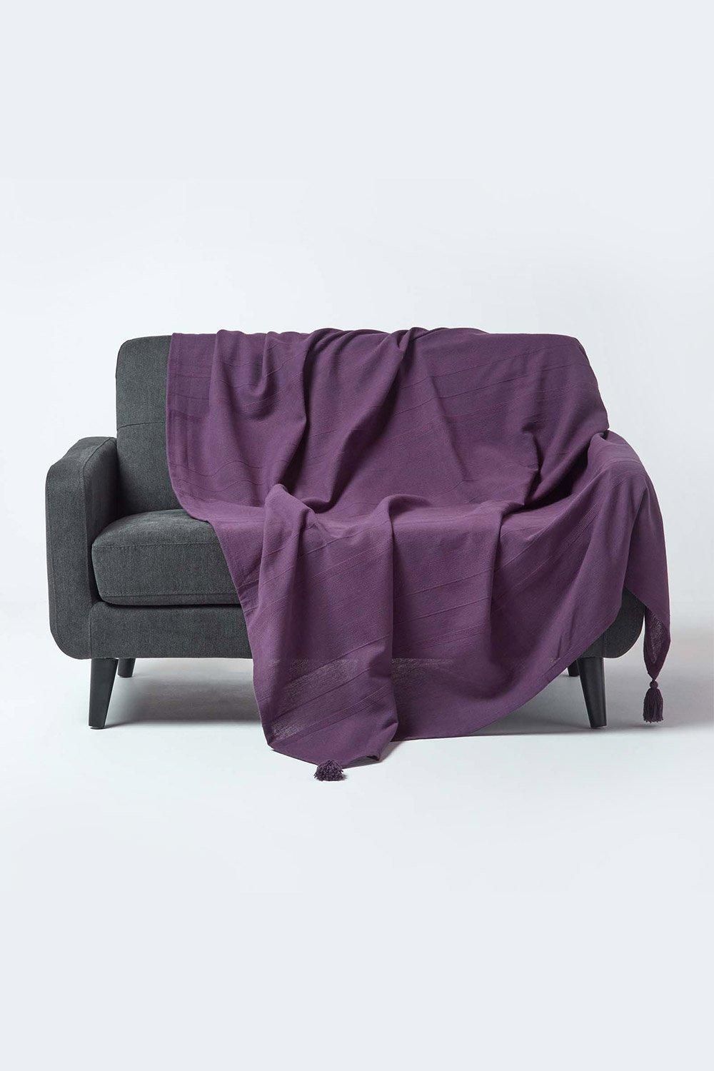 Homescapes Cotton Rajput Ribbed Throw image 1