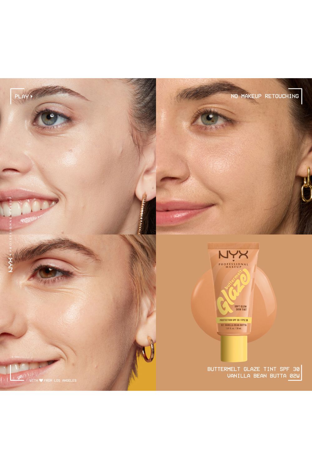 NYX Professional Makeup Buttermelt Glaze Soft Glow Skin Tint + SPF/FPS 30 30ml Vanilla Bean Butta image 5