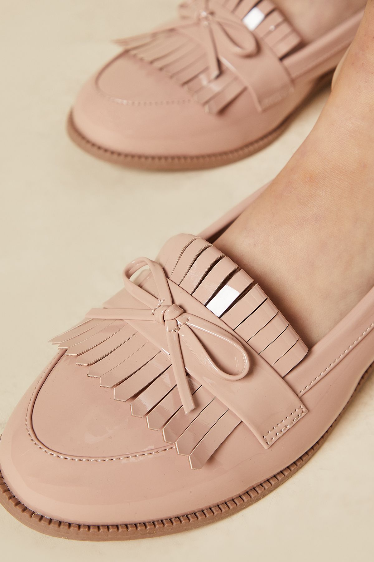 Dorothy Perkins Wide Fit Loretta Tassel Loafers Blush image 4