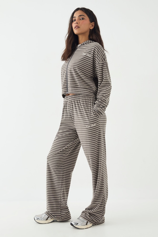DSGN Studio DSGN Studio Soft Stripe Straight Leg Trouser Charcoal