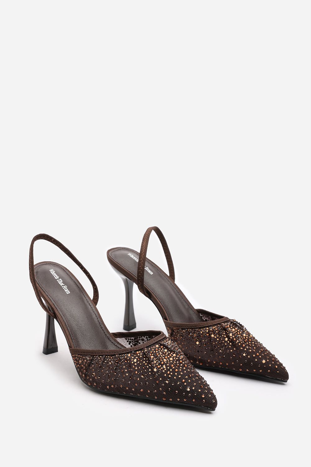 Where's That From 'California' Diamante Mesh Pointed Toe Sling Back Heel image 5