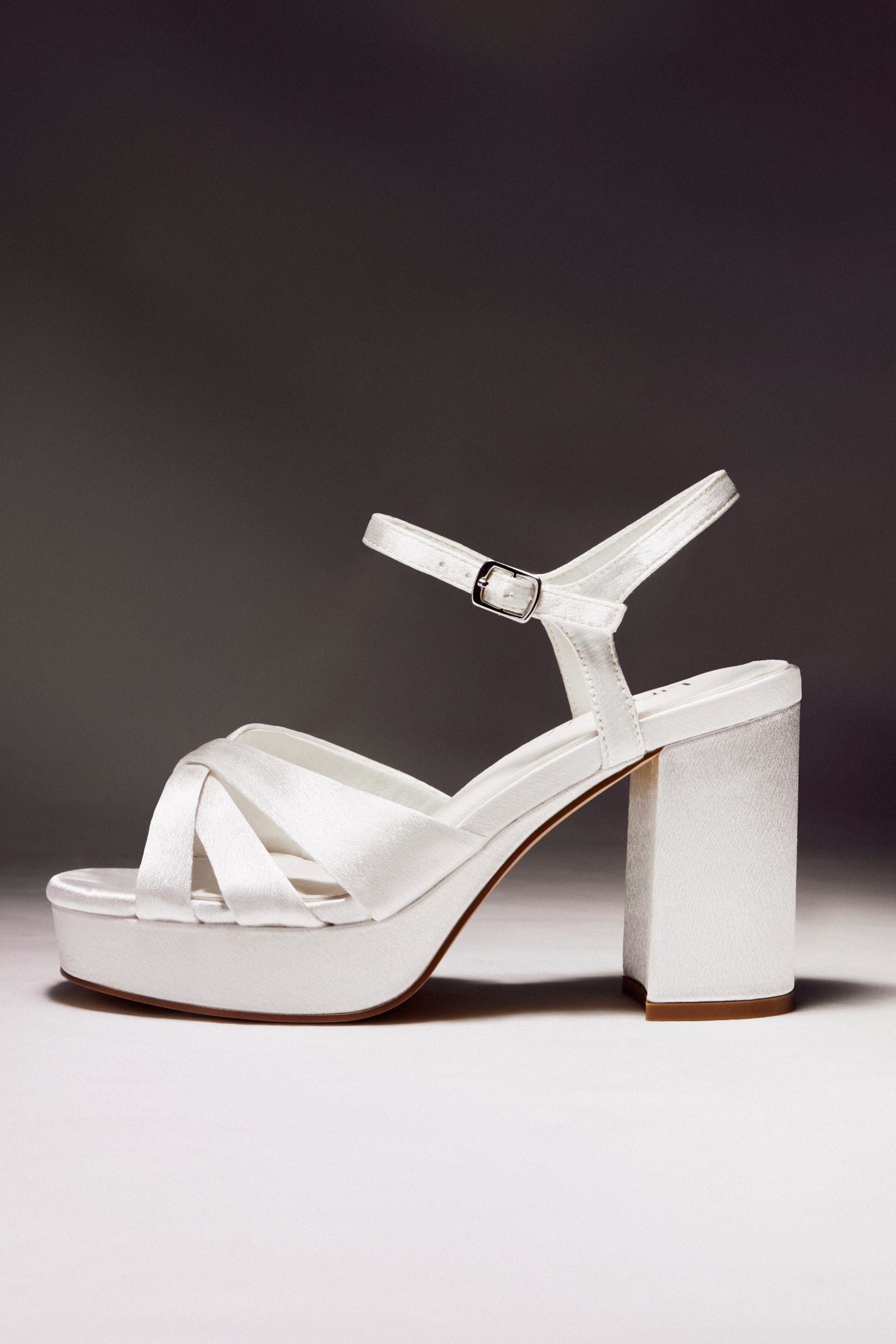 Linzi Keliah Red Faux Leather Crossover Platform Heels image 6