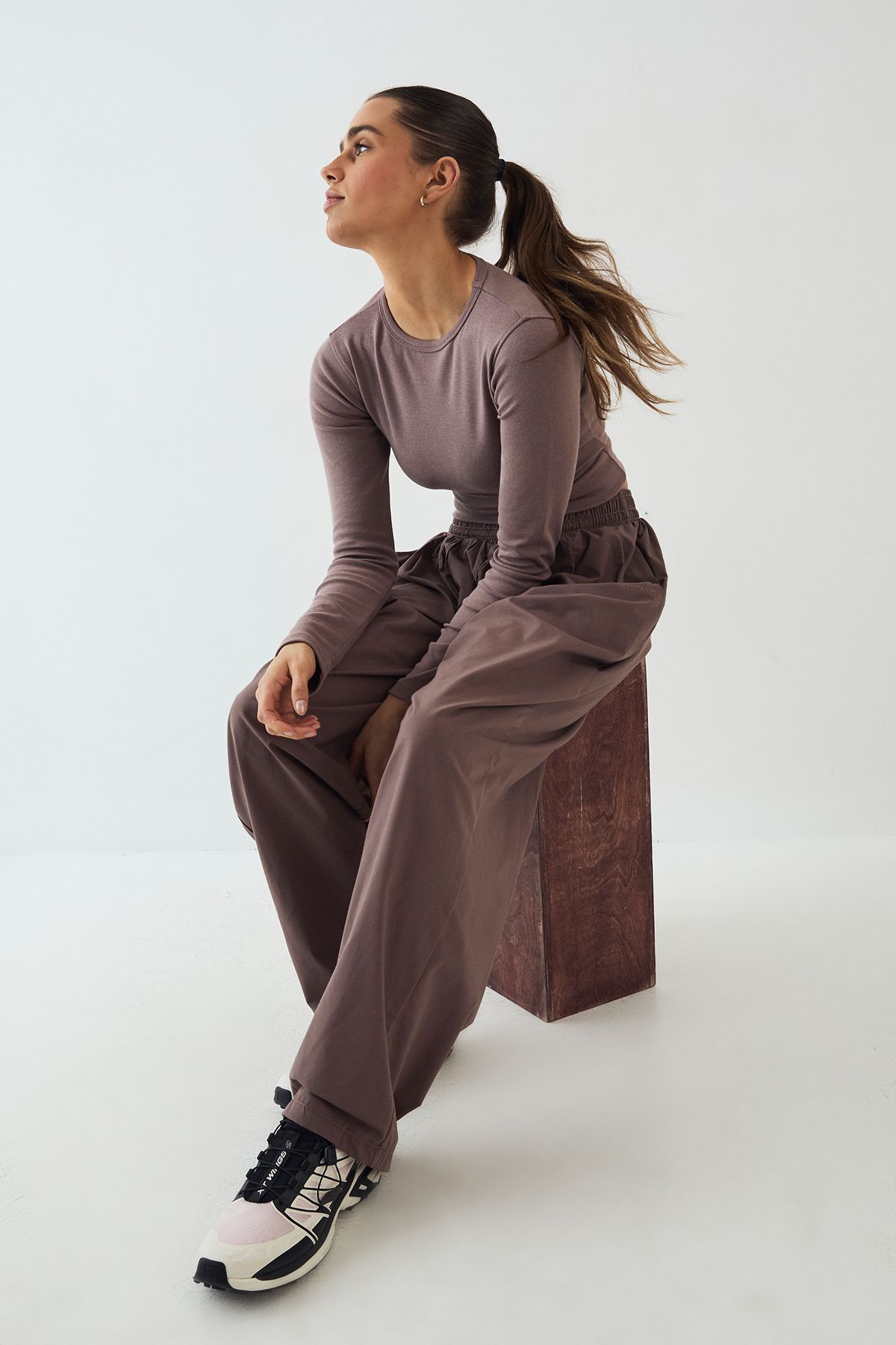 DSGN Studio DSGN Studio Elasticated Waist Balloon Leg Oversized Trouser Mocha