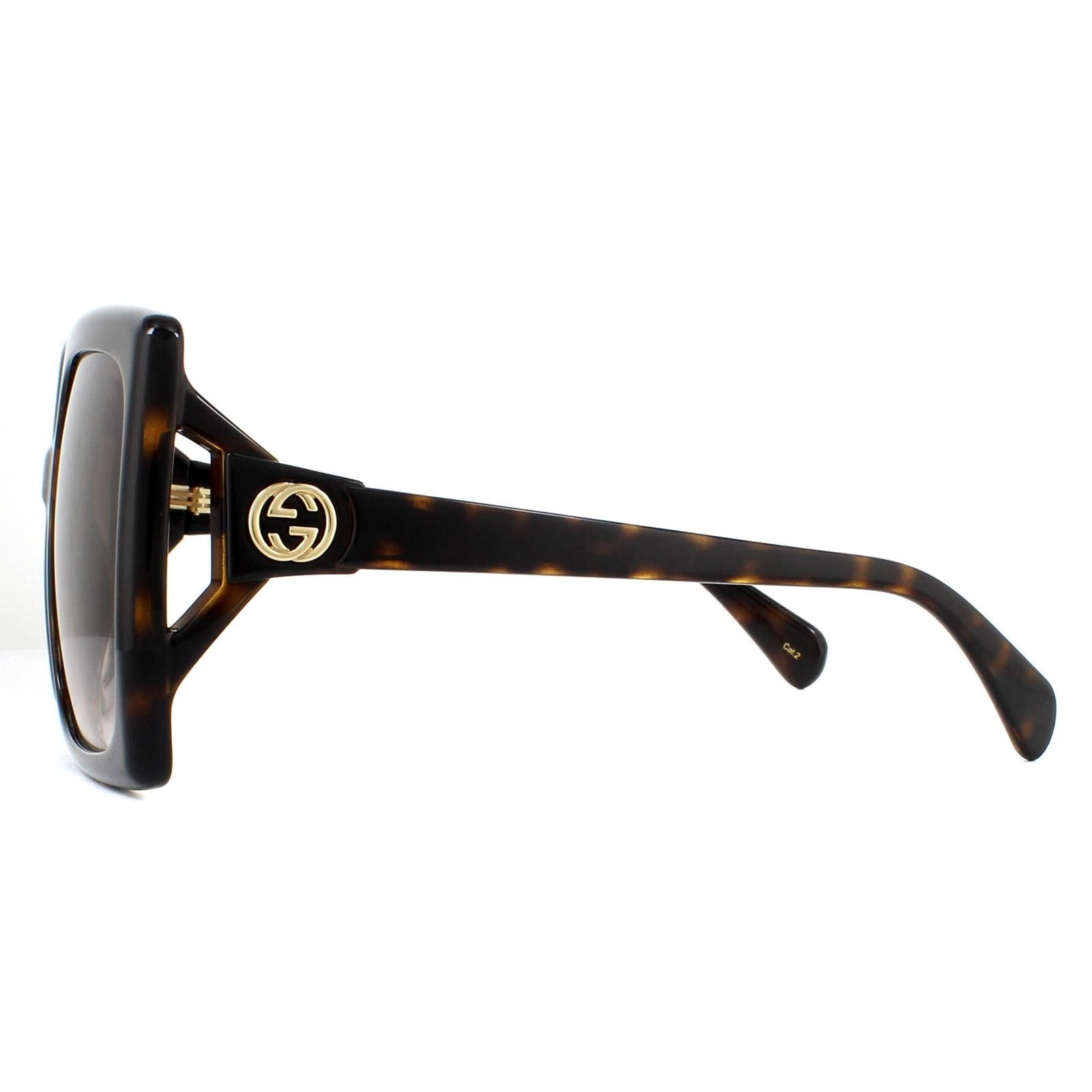 Gucci Square Dark Havana Brown Gradient Sunglasses image 3