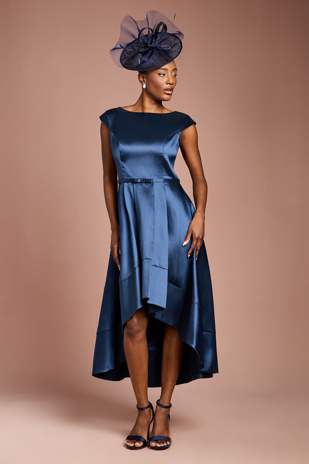 Coast Twill Hi-Lo Midi Dress Navy image 1