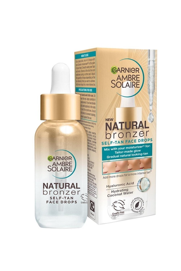 Garnier Ambre Solaire Natural Bronzer Self Tan Drops for Face 30ml Multi