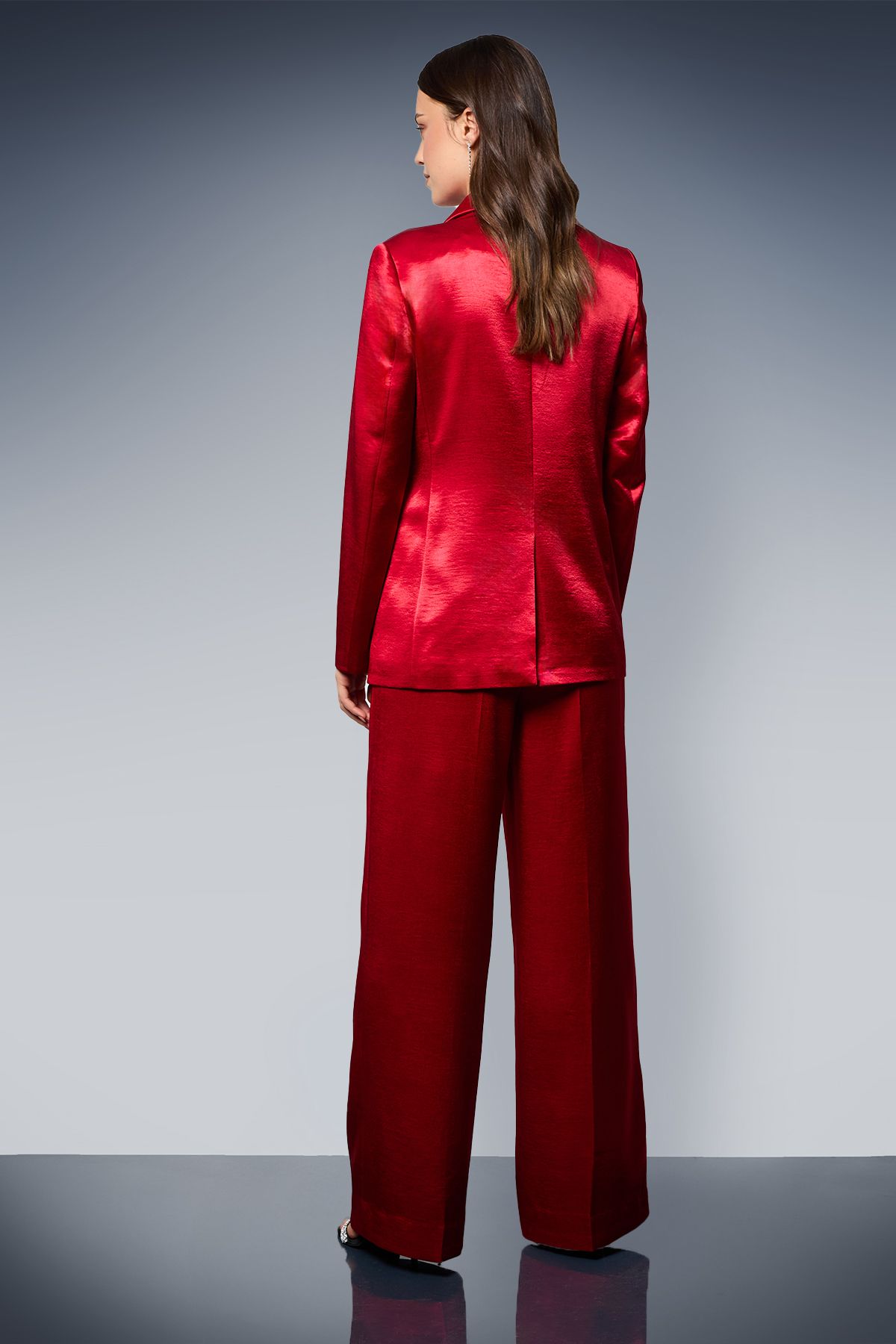 Dorothy Perkins Satin Wide Leg Trousers Red image 3