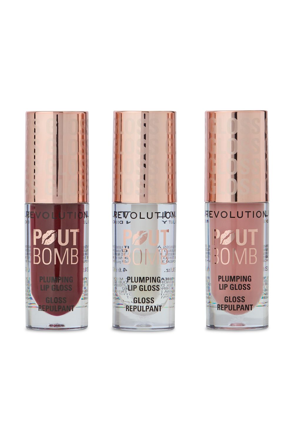 Revolution Pout Bomb Plumping Lip Gloss Trio Gift Set Multi image 2