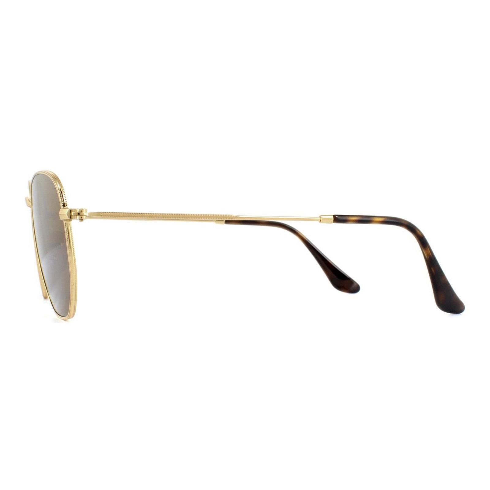 Ray-Ban Square Gold Brown Polarized Sunglasses image 3