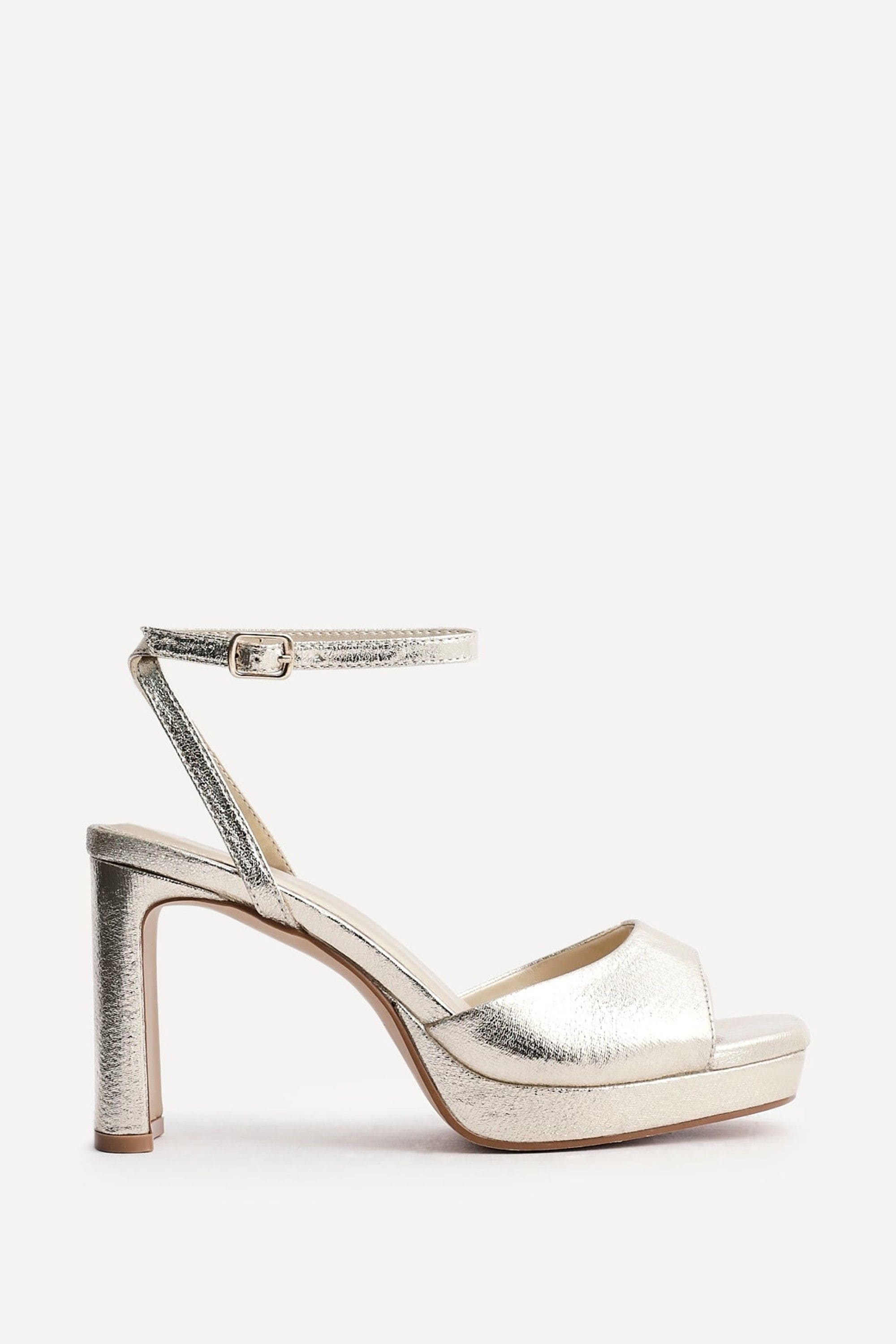 Linzi Diva Gold Faux Leather Platform High Heels image 1