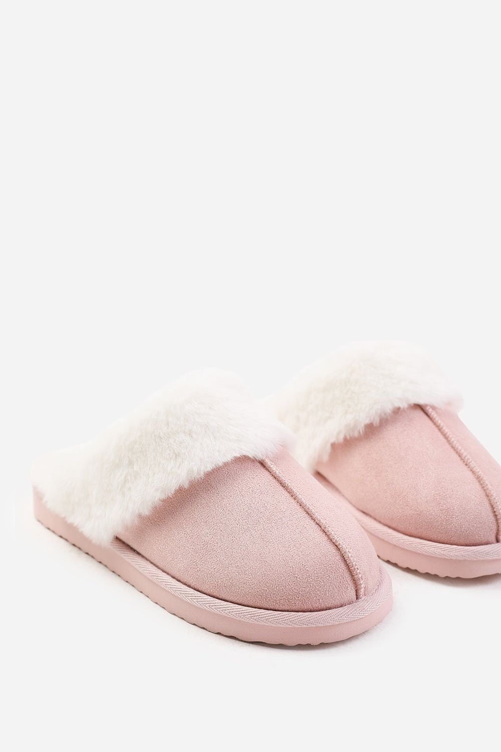 Where's That From 'Comfort' Slip On Slippers With Fur Trim Suede image 3