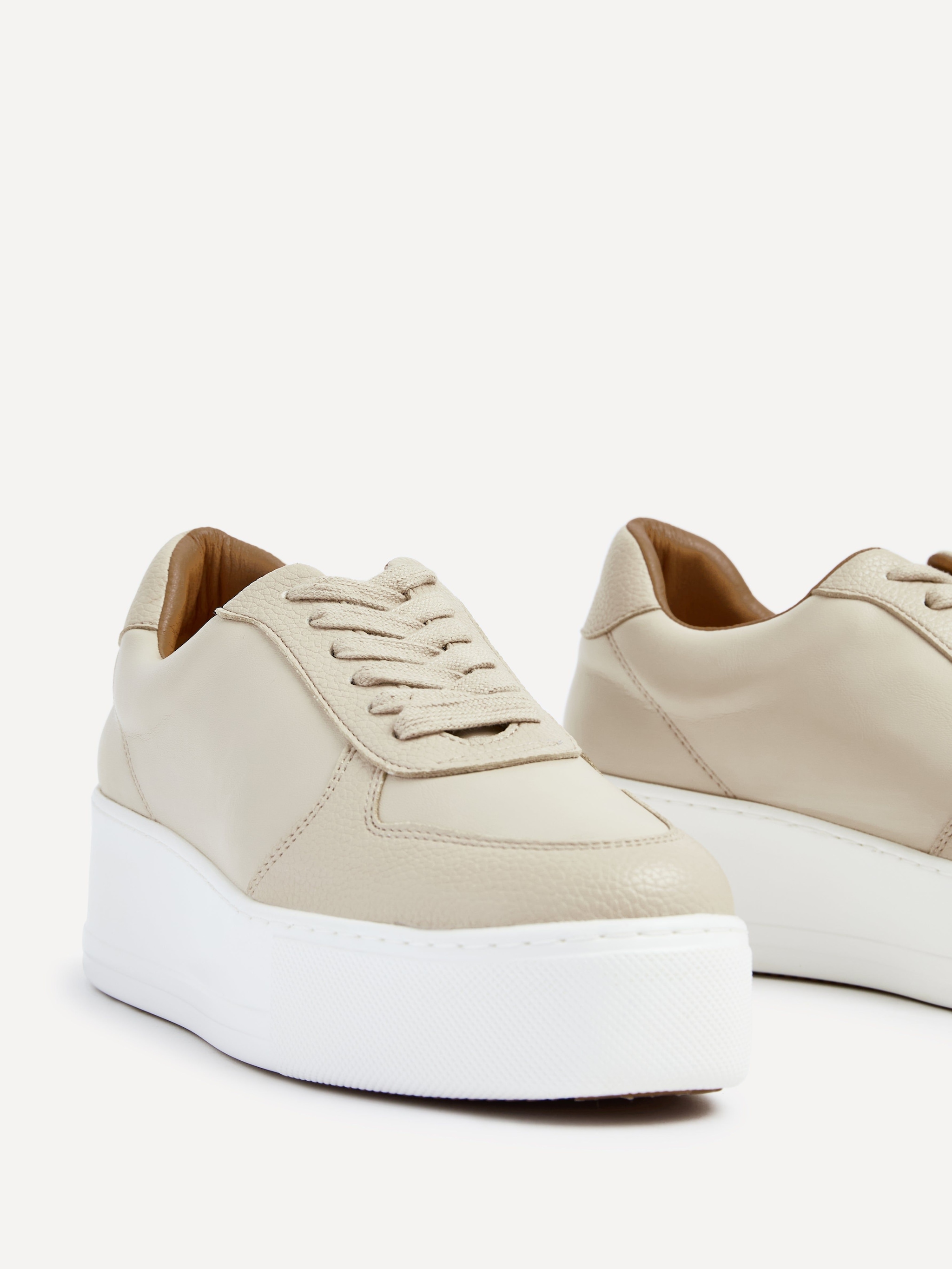 Linzi Twiggy Nude Faux Leather Platform Trainer image 4