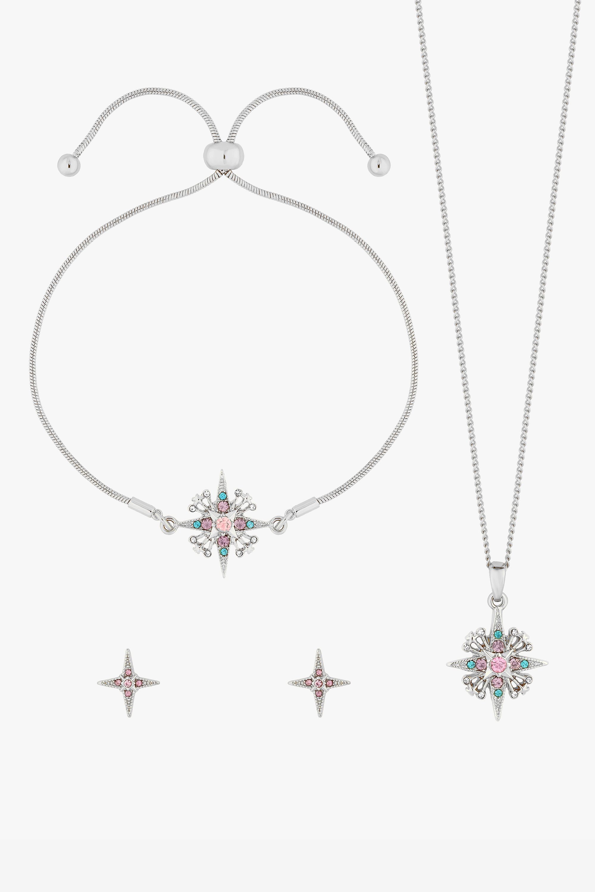 Jon Richard Silver Plated Diamond Cut Star Trio Set - Gift Box image 2