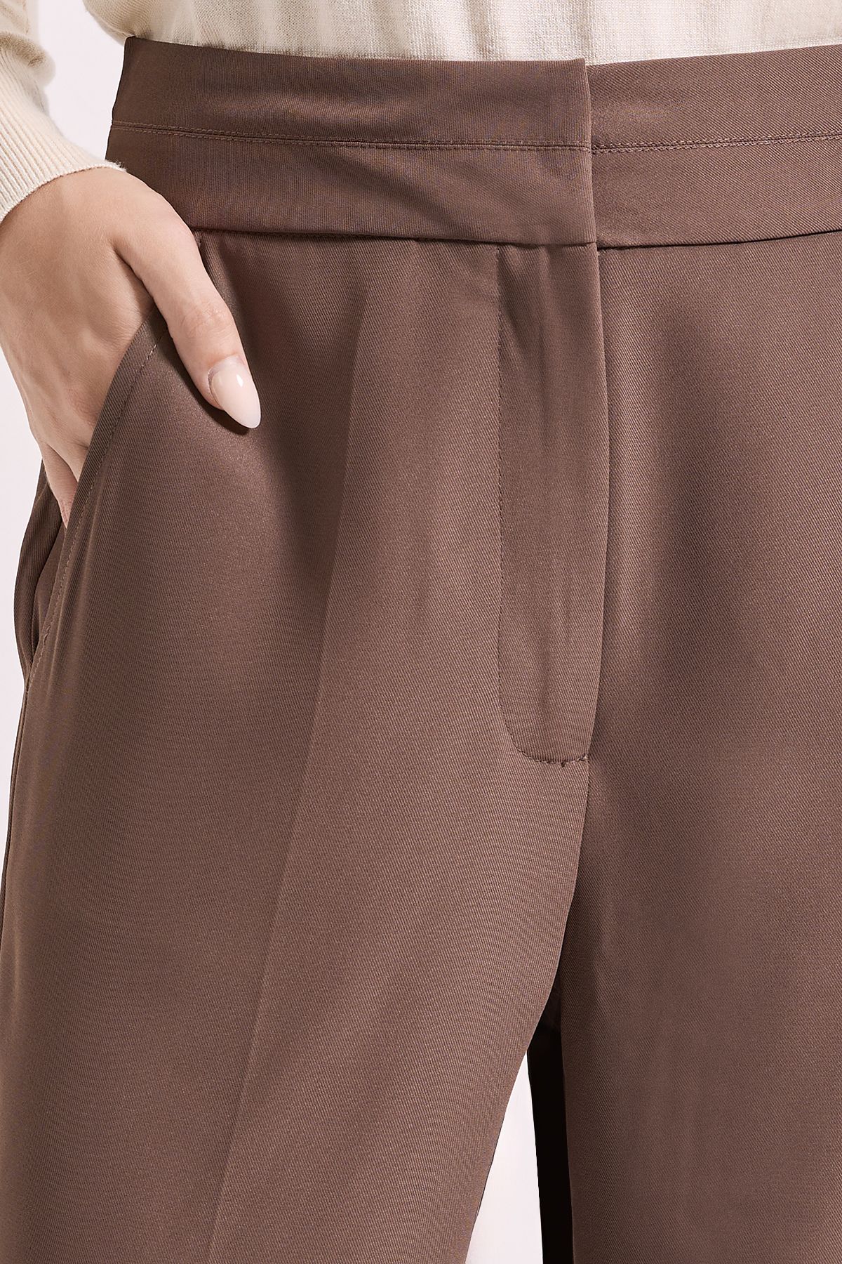 Dorothy Perkins Stitch Waistband Straight Leg Trouser Mocha image 5