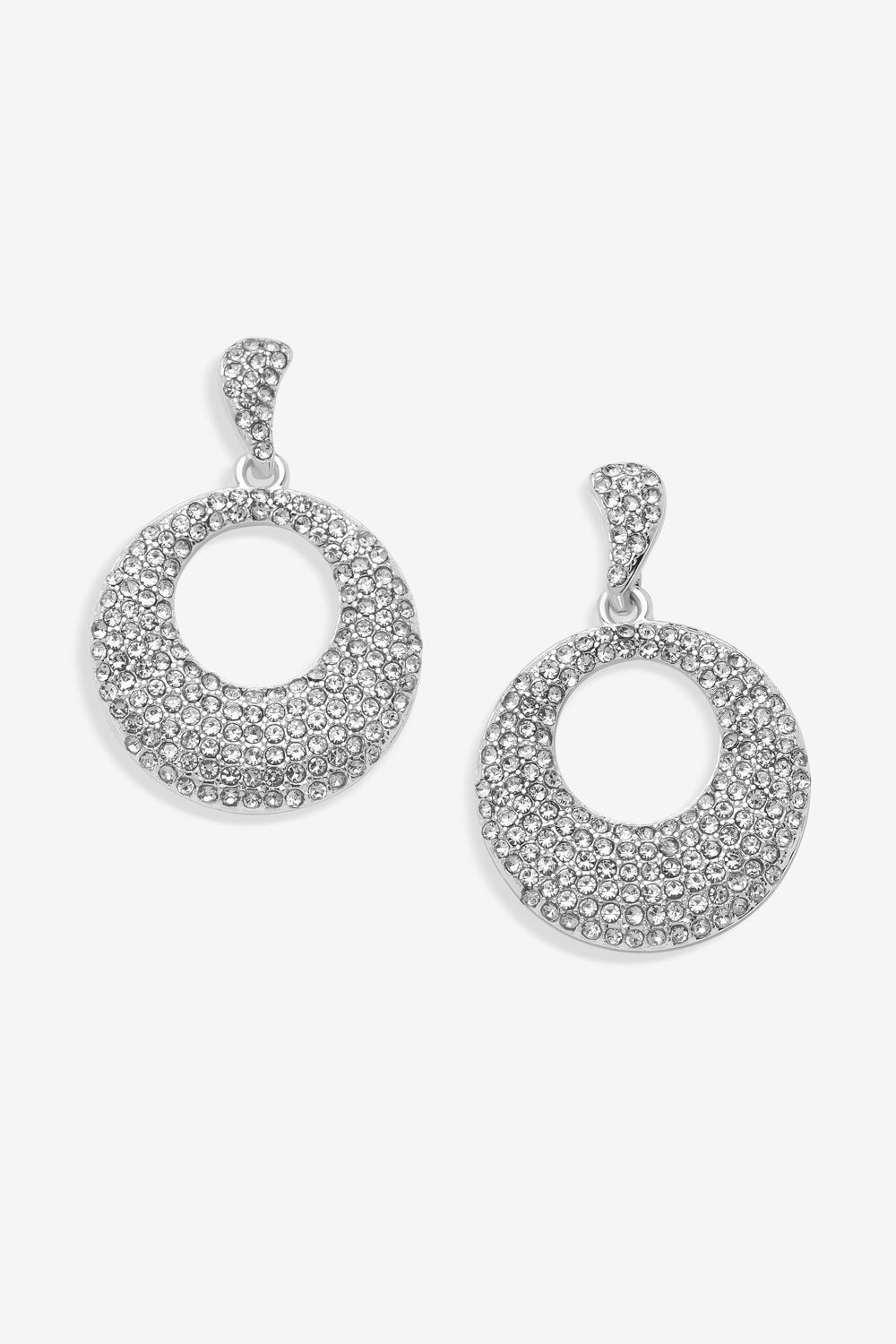 Jon Richard Jon Richard Silver Plated Crystal Statement Open Earrings image 1