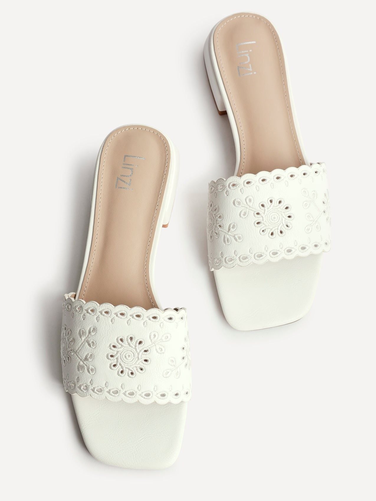 Linzi Lavender White Faux Leather Mule image 5