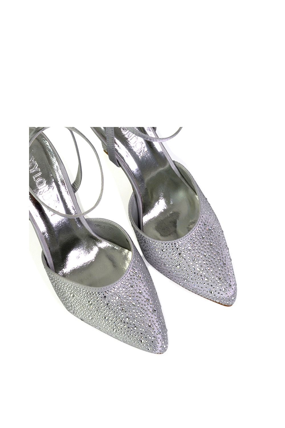 XY London 'Indyah' Diamante 2 Part Shoes Ankle Strap Stiletto High image 4