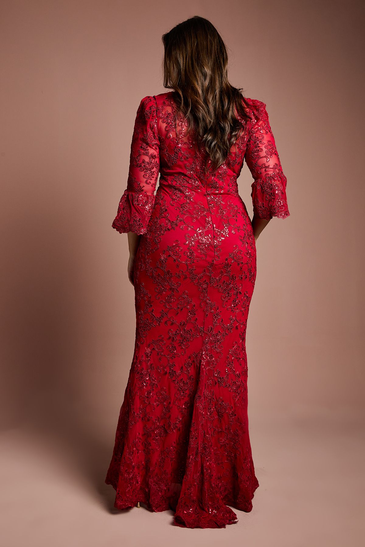 Coast Plus Size Sequin Bodycon Maxi Dress Red image 3