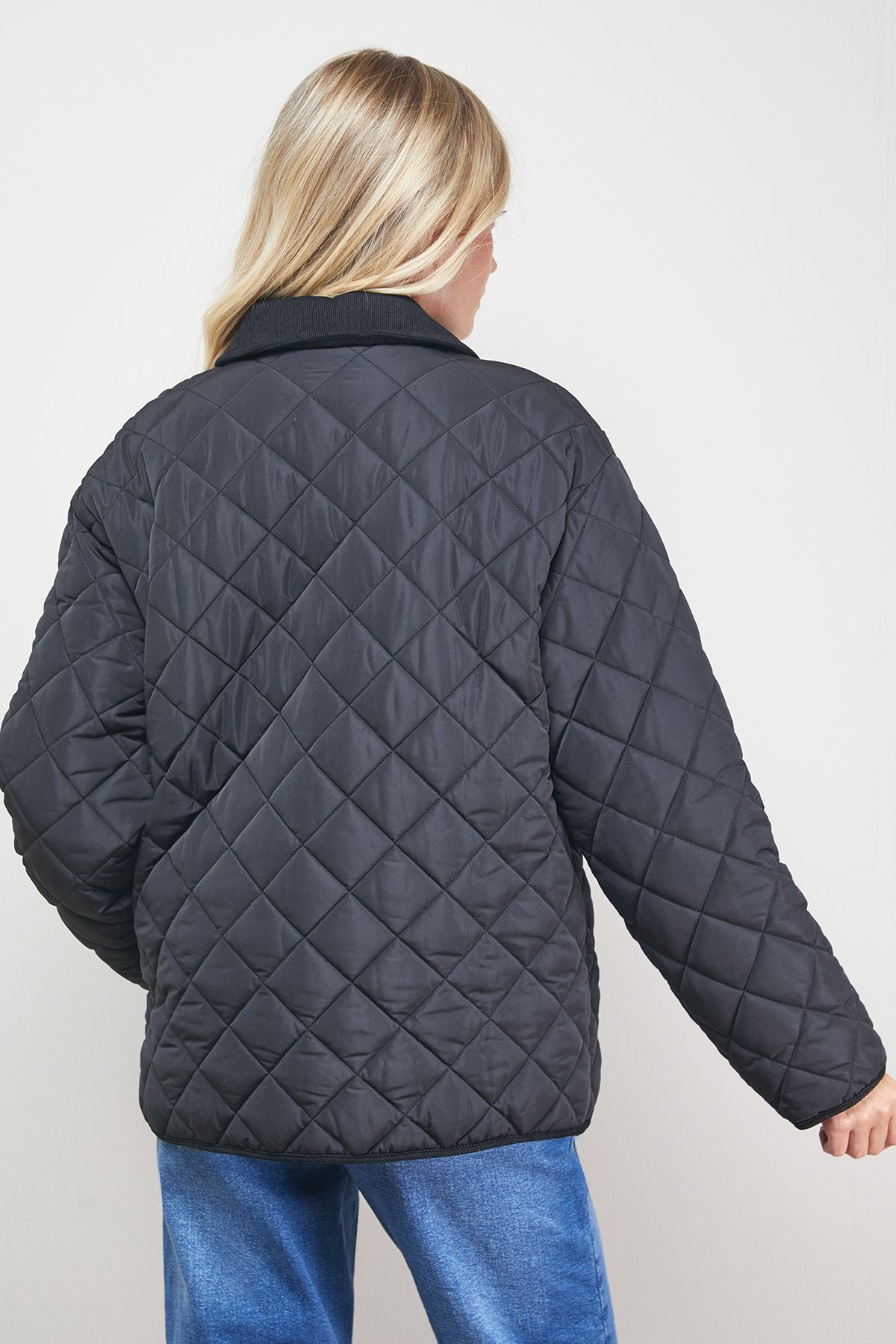 Oasis Padded Cord Collar Jacket Black image 4