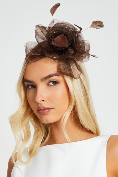 Quiz Brown Flower Headband Fascinator