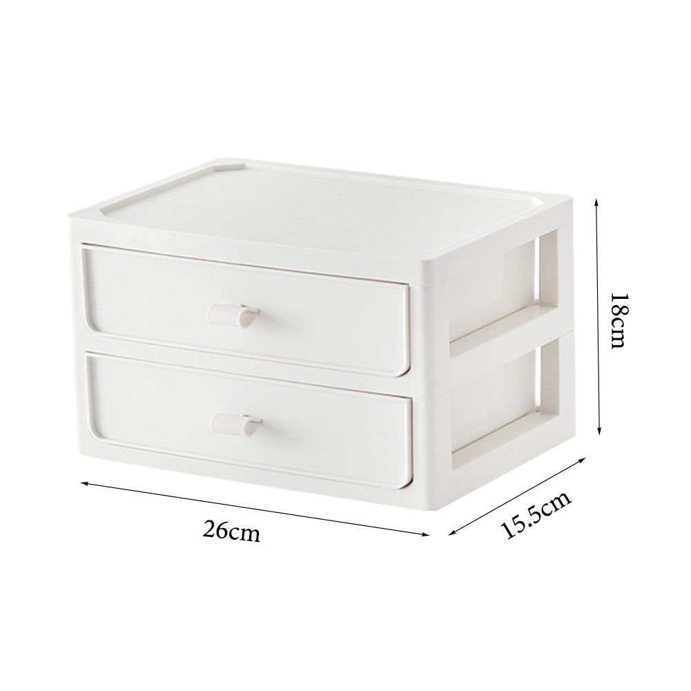 SHEONLY 2-Tier Plastic Stackable Desktop Drawers Storage Box image 6