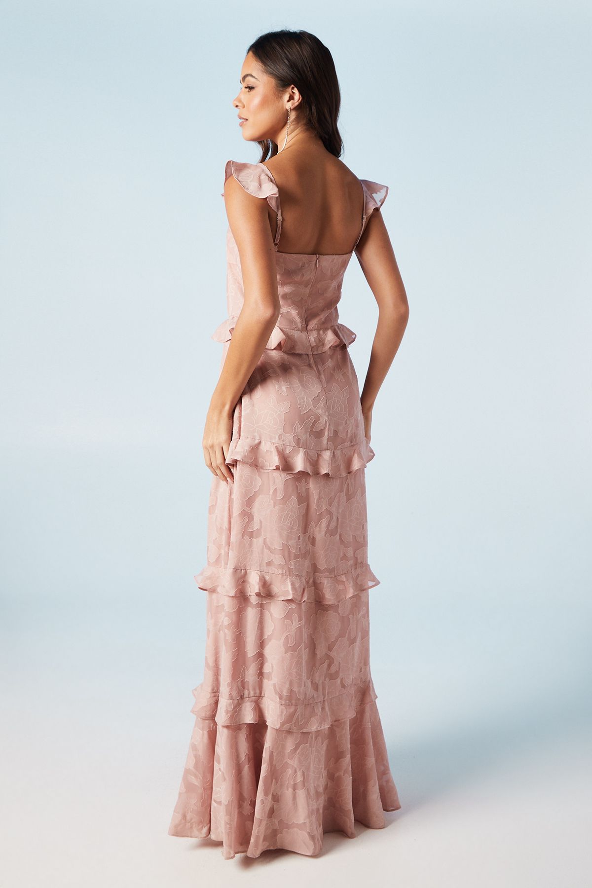 Oasis Rose Georgette Square Neck Bridesmaid Dress Blush image 3