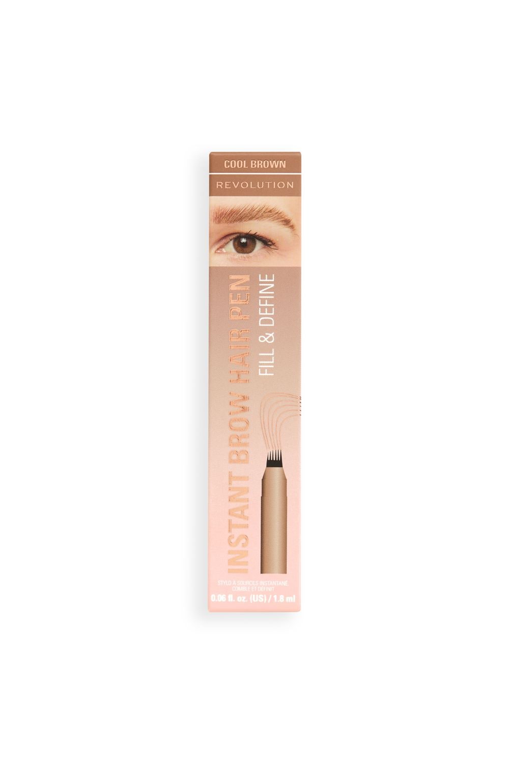 Revolution Instant Brow Hair Pen 1.8ml Cool Brown image 5