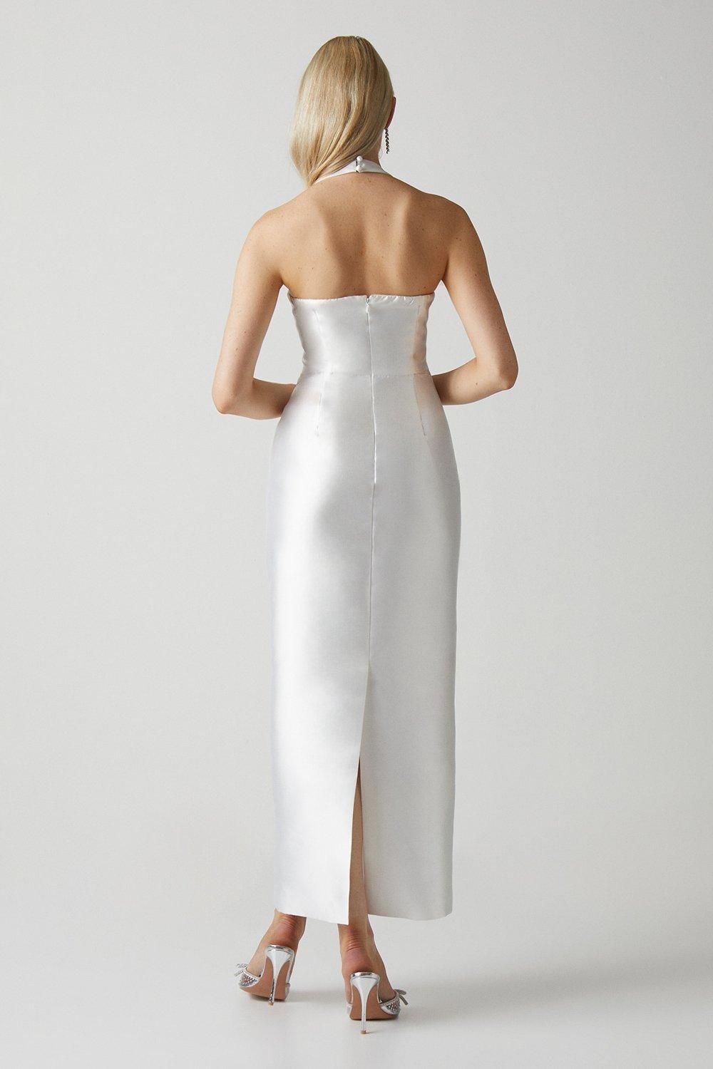 Coast Halterneck Twill Column Wedding Dress Ivory image 3