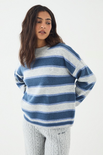 DSGN Studio DSGN Studio Stripe Knitted Jumper Charcoal