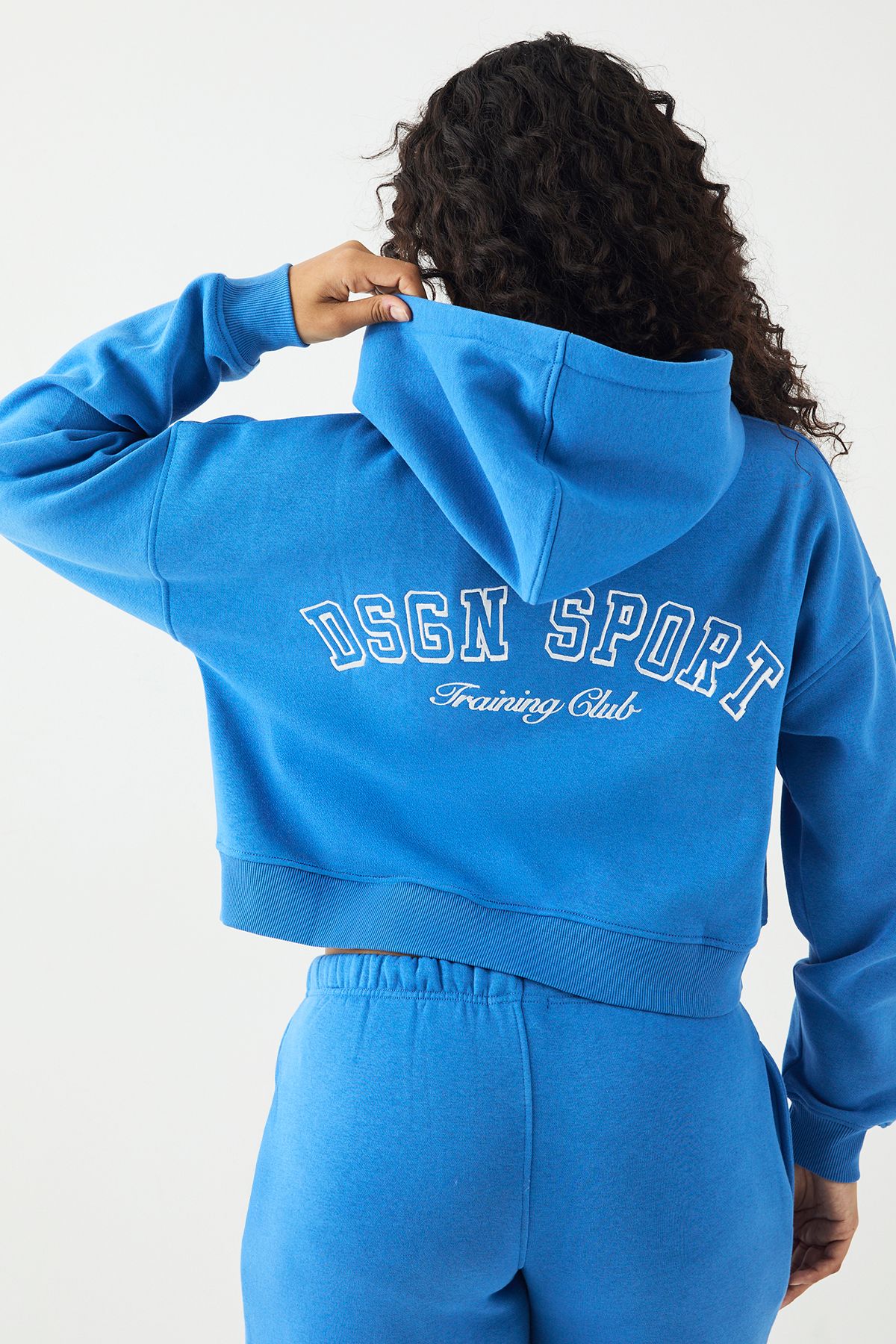 DSGN Studio DSGN Studio Sport Training Club Boxy Zip Through Hoodie Blue image 2