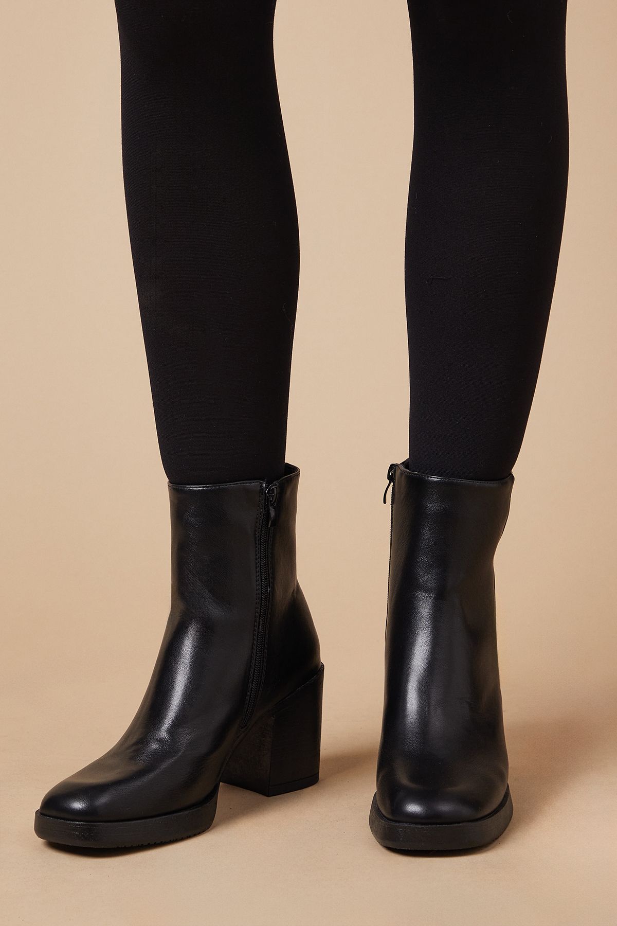 Oasis Mara Block Heel Platform Ankle Boots Black image 2