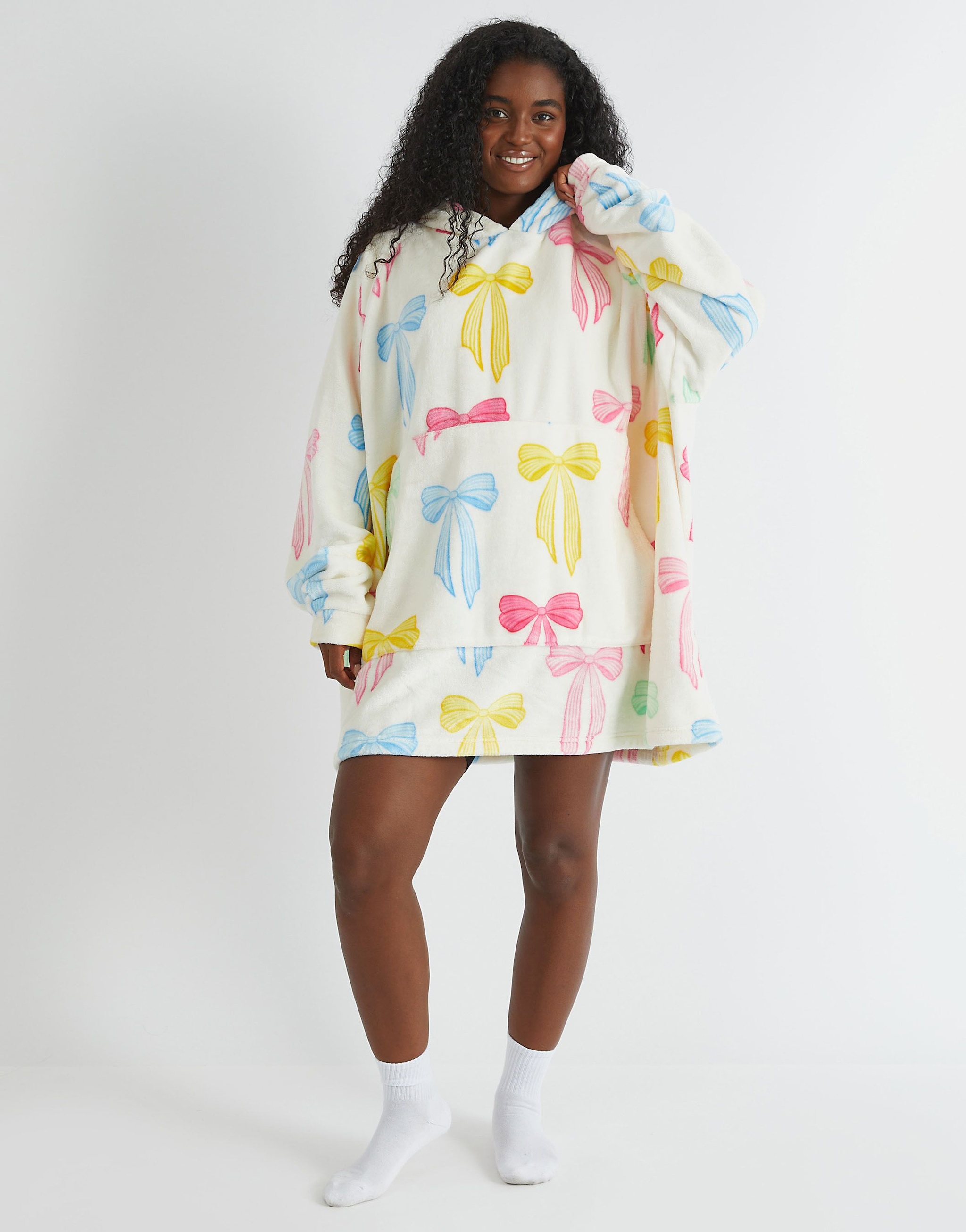 SKINNYDIP Multicolour Bow Blanket Hoodie image 3